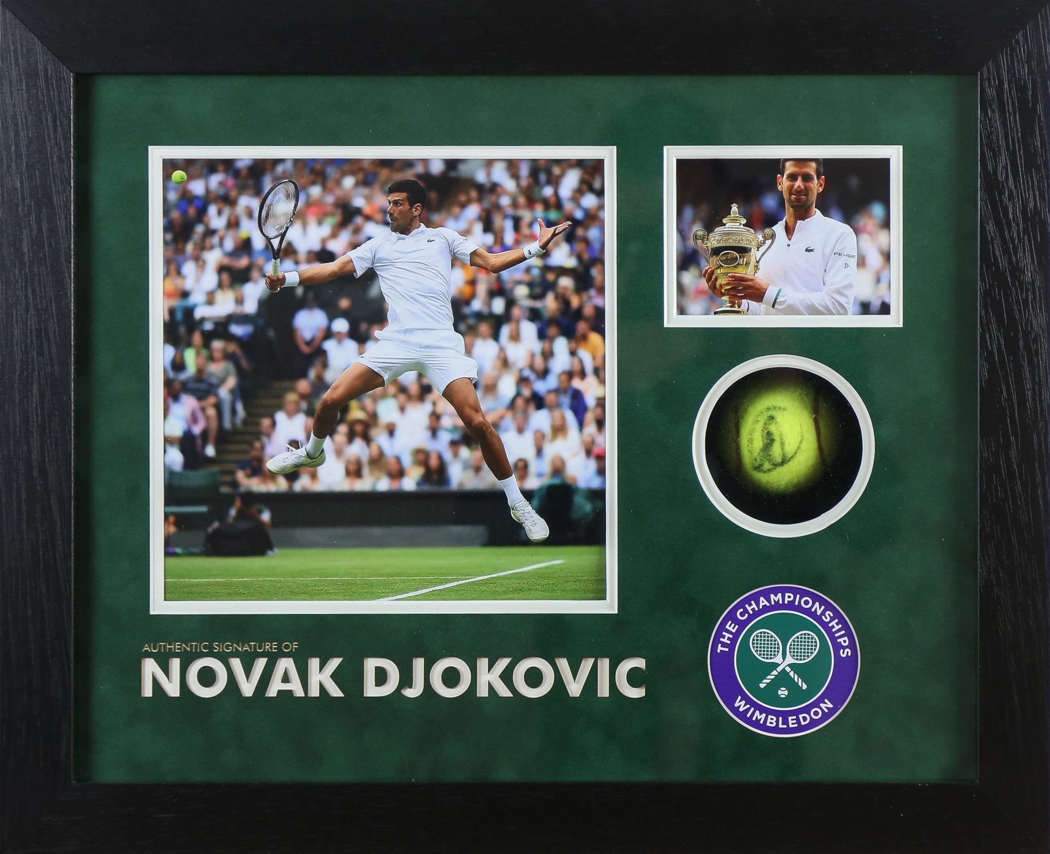 Djokovic Signed Tennis Ball Framed Display - Memorabilia Framers Shop